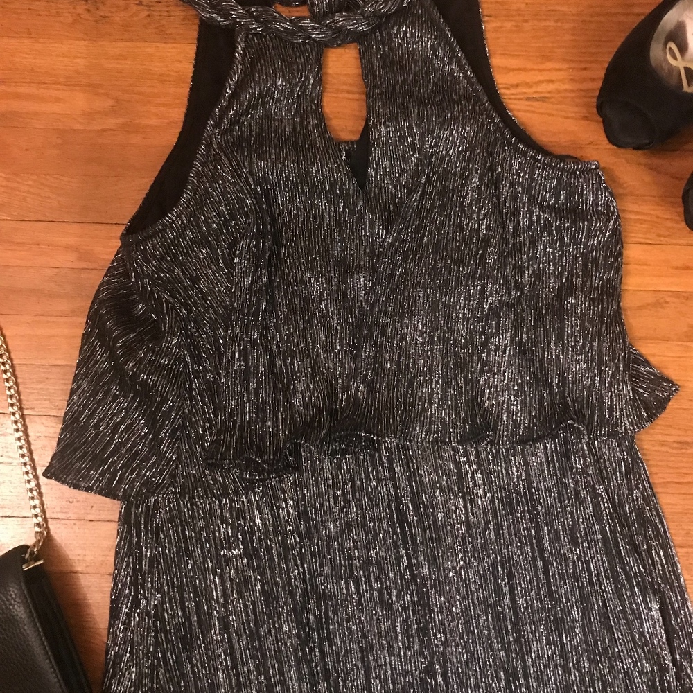 Ella Moss Womens Party Dress Metallic Braided - Picture 4 of 6